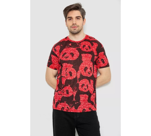 Мужская футболка с принтом, цвет красный, 244R6034