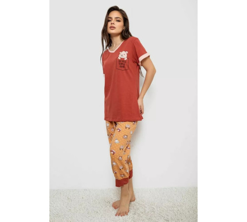 Пижама женская, цвет терракотовый, 243R1602-017