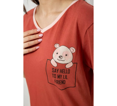 Пижама женская, цвет терракотовый, 243R1602-017