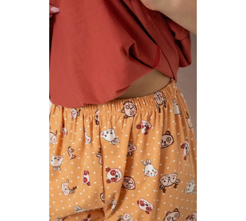 Пижама женская, цвет терракотовый, 243R1602-017