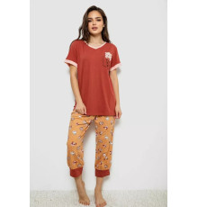 Піжама жіноча, колір теракотовий, 243R1602-017