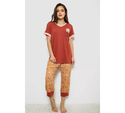 Пижама женская, цвет терракотовый, 243R1602-017