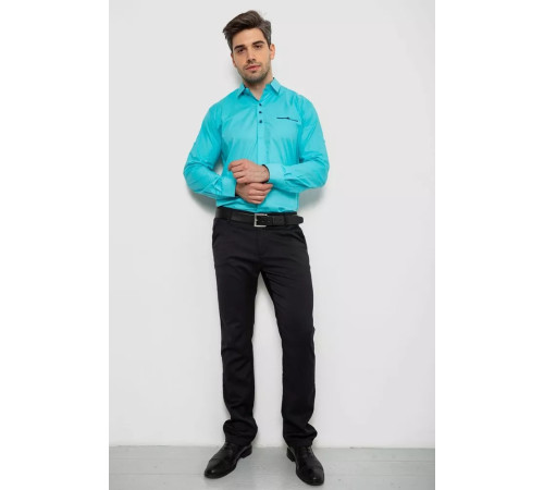 Рубашка мужская, цвет бирюзовый, 214R7114