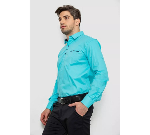 Рубашка мужская, цвет бирюзовый, 214R7114