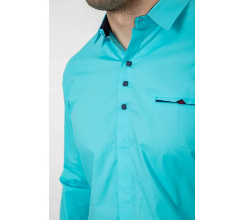 Рубашка мужская, цвет бирюзовый, 214R7114