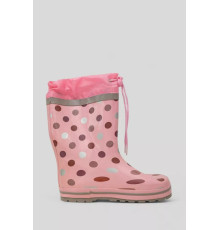 Чоботи гумові для дівчаток на флісовому утеплювачі, колір рожевий, 244R64949