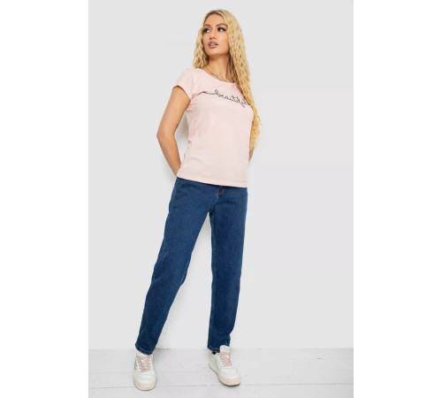 Женская футболка с принтом, цвет персиковый, 244R2210-5