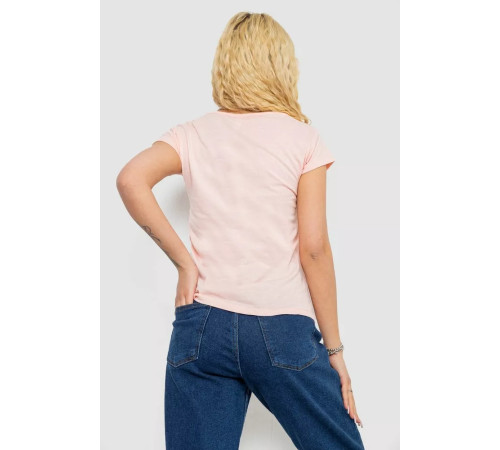 Женская футболка с принтом, цвет персиковый, 244R2210-5