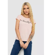 Футболка жіноча з принтом, колір персиковий, 244R2210-5