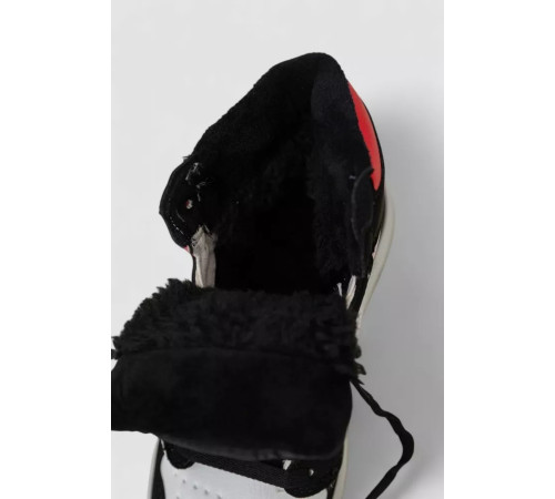 Кросівки жіночі зимові на хутрі, колір біло-чорний, 248RHB470