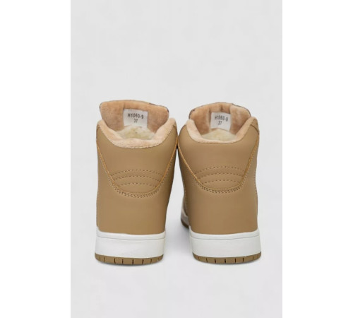 Кросівки жіночі зимові на хутрі, колір бежево-білий, 248RH1060