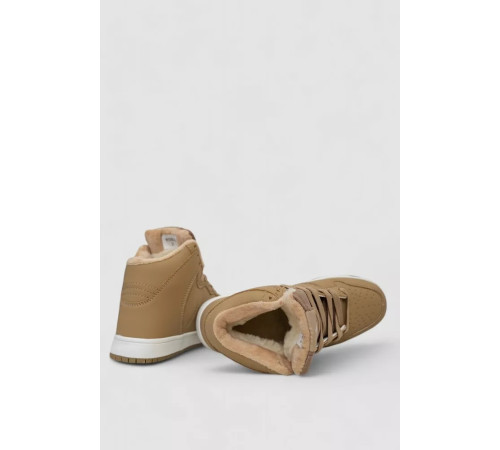 Кросівки жіночі зимові на хутрі, колір бежево-білий, 248RH1060