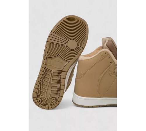 Кросівки жіночі зимові на хутрі, колір бежево-білий, 248RH1060