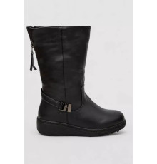 Чоботи жіночі зимові на хутрі, колір чорний, 243RY205