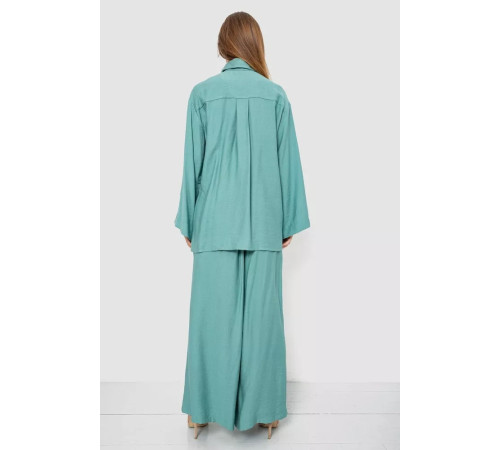 Костюм жіночий вільного крою жатка, колір оливковий, 102R5264