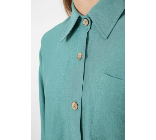 Костюм жіночий вільного крою жатка, колір оливковий, 102R5264