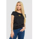 Футболка жіноча з вишитим тризубом, колір чорний, 244R2213-2