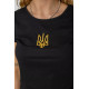 Футболка жіноча з вишитим тризубом, колір чорний, 244R2213-2