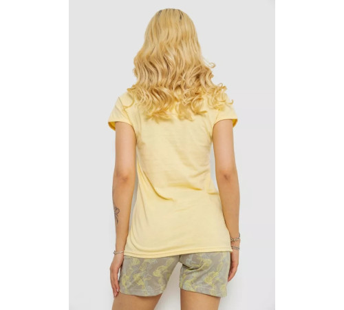 Піжама жіноча з принтом, колір жовтий, 243R3055