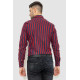 Сорочка чоловіча в смужку байкова, колір бордово-синій, 214R61-95-001