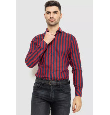 Сорочка чоловіча в смужку байкова, колір бордово-синій, 214R61-95-001