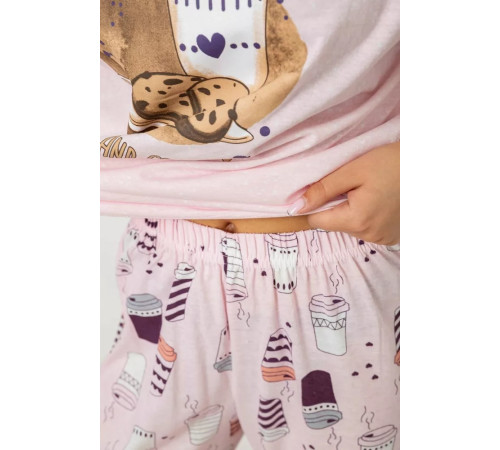 Женская пижама с принтом, цвет розовый, 243R15496