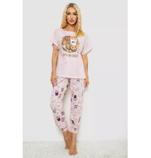 Женская пижама с принтом, цвет розовый, 243R15496