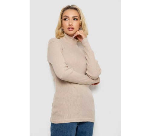 Гольф женский однотонный в рубчике, цвет бежевый, 238R803.