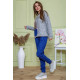 Женский костюм брюки + кофта, серо-синего цвета, 172R1211-2
