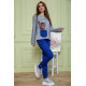 Женский костюм брюки + кофта, серо-синего цвета, 172R1211-2