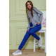Женский костюм брюки + кофта, серо-синего цвета, 172R1211-2