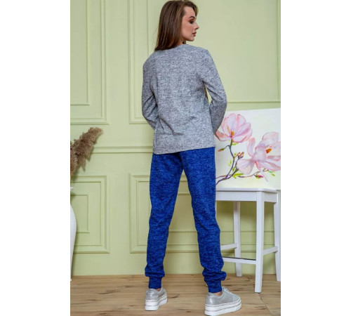 Женский костюм брюки + кофта, серо-синего цвета, 172R1211-2