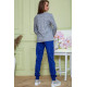 Женский костюм брюки + кофта, серо-синего цвета, 172R1211-2