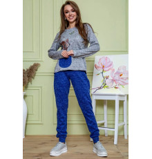 Женский костюм брюки + кофта, серо-синего цвета, 172R1211-2