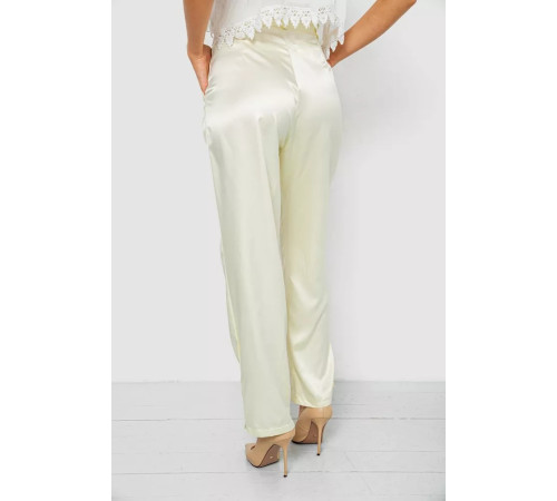 Брюки женские летние нарядные, цвет светло-желтый, 244R351.