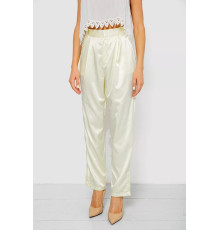 Брюки женские летние нарядные, цвет светло-желтый, 244R351.