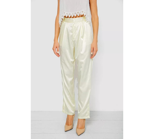 Брюки женские летние нарядные, цвет светло-желтый, 244R351.