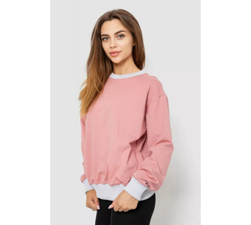 Свитшот женский на манжете, цвет пудровый, 102R381