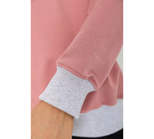 Свитшот женский на манжете, цвет пудровый, 102R381