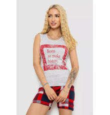 Пижама женская с принтом, цвет серо-красный, 243R2467.