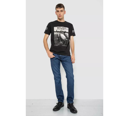 Футболка чоловіча з принтом, колір чорний, 247R345