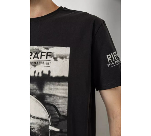 Футболка чоловіча з принтом, колір чорний, 247R345