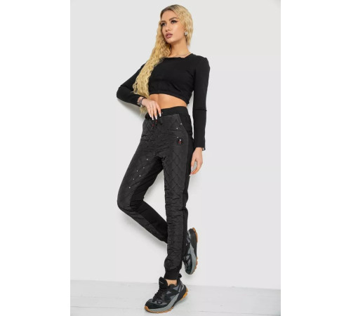 Штани жіночі укорочені, колір чорний, 243RA042