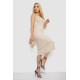 Сукня в'язана однотонна, колір бежевий, 244R1795