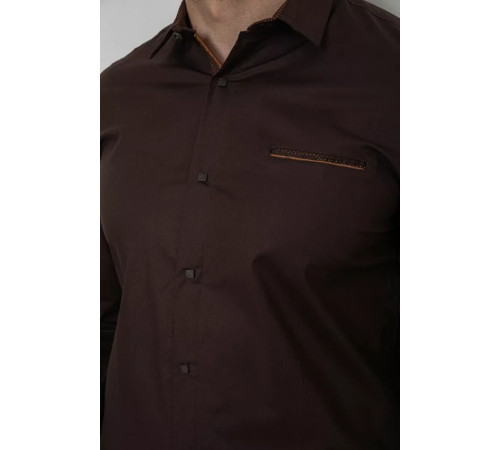 Сорочка чоловіча, колір коричневий, 214R7094