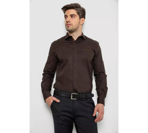 Сорочка чоловіча, колір коричневий, 214R7094