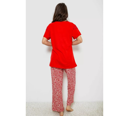 Жіноча піжама з принтом, колір червоний, 243R1600-011