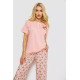 Пижама женская с принтом, цвет персиковый, 243R10363.