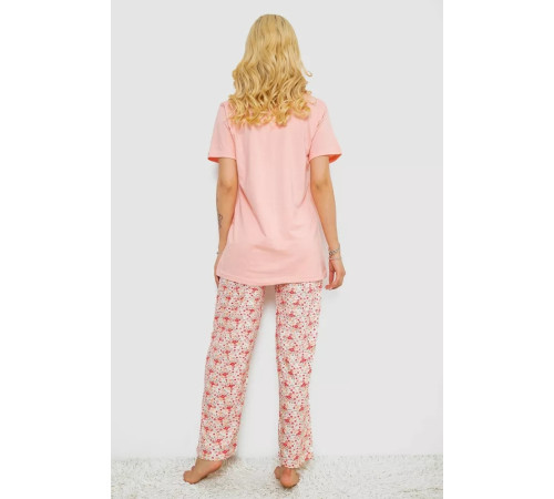 Пижама женская с принтом, цвет персиковый, 243R10363.