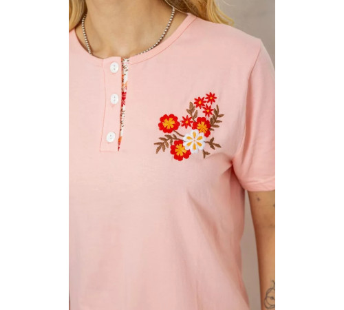 Пижама женская с принтом, цвет персиковый, 243R10363.